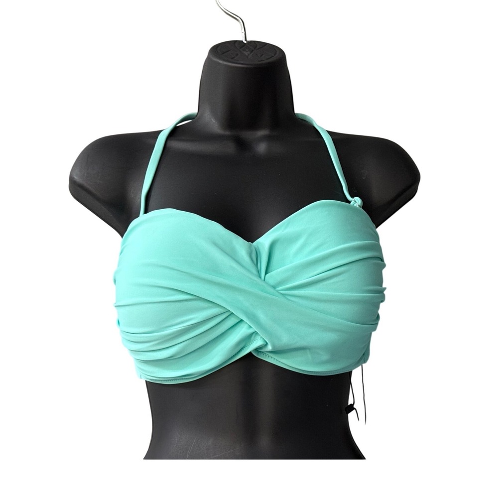 H2OH Colours Mint Green Curvy Large Cup Bandeau Bikini Top 360-26-MNT-F NEW